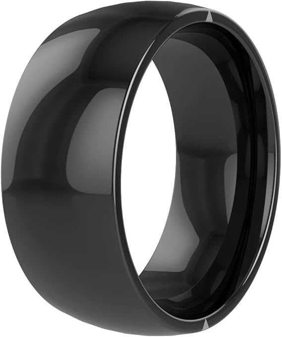 Smart Ring Compatible with iOS Android,2 NFC Safe Quick Trigger Instruction (Phone/Location/SOS),Support Simulation of 4 ID/IC Smart Cards,Waterproof,Ceramic Ring for Men Women (Size:10)