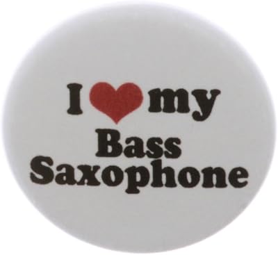 A&T Designs Unisex - I Love my Bass Saxophone 2.25 Keychain heart
