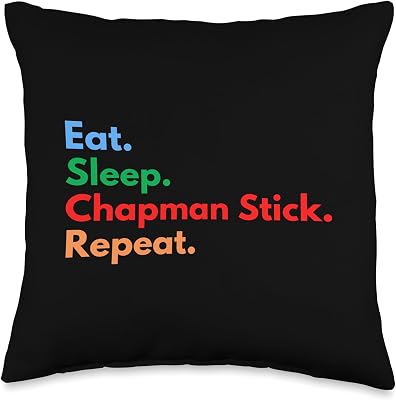 Eat Sleep Chapman Stick Repeat Chapman Stick Players Lovers Throw Pillow