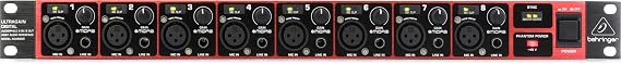 Behringer ADA8200 Audiophile 8 In/8 Out ADAT Audio Interface with Midas Mic Preamplifiers