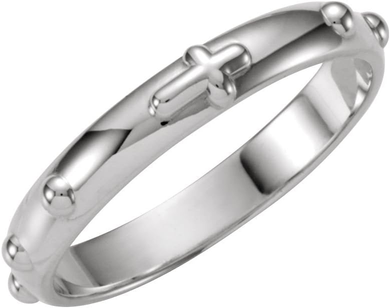 Bonyak Jewelry Sterling Silver Rosary Ring - Size 7