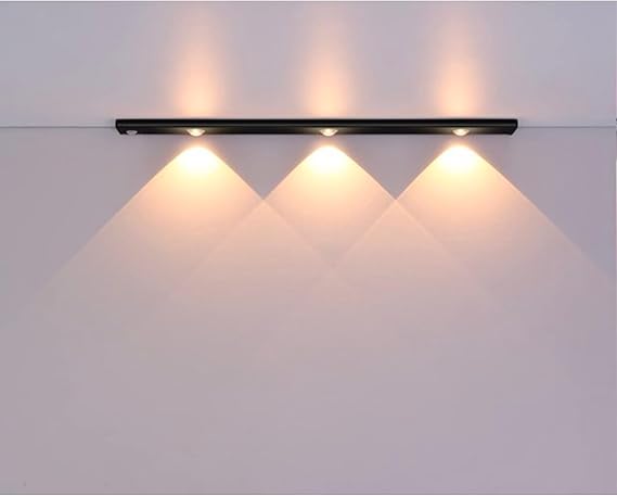 Hareket Sensörlü Ledli Gece Lambası, Parlaklık Ayarı Yapılabilir, 3000K-6000K, 3 Mod, Kablosuz, Merdiven Aydınlatması, USB Şarj Edilebilir Işık, LED Manyetik Lamba (Cata - Bella - Siyah 40 Cm) [Enerji Sınıfı E]