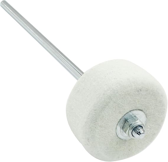 1 Piece White Felt Bass Drum Beater, Kick Drum Beater Instrument Accessories Parts for Kick Drum Pedal, Performance Convenient Drummer Replacement