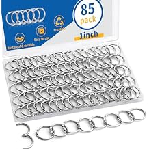 Binder Rings 1 Inch, 85 Pack Heavy-Duty Nickel-Plated Ring Clips and Metal Rings for Crafts, Index Cards, Flashcards, Paper, and Loose Leaf for School, Office, and Home Use