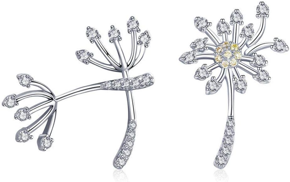 NewL 925 Sterling Silver Blooming Dandelion Love Exquisite Stud Earrings for Women Fashion Silver Jewelry