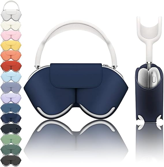 SY-K Smart Case for Airpods Max Compatible with Sleep Mode Anti-Scratch and Dust Portable Travel Case Headphone Case (Deep Blue)