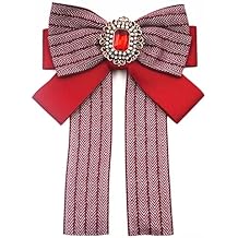 Cc brooches for women fashion Pre-Tied Neck Tie Brooch Pin Bow Tie Patriotic Collar Jewelry Gift