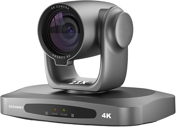 4K PTZ Camera AI AutoTracking 20X Optical Zoom HDMI SDI USB LAN POE Video Conference Camera for Live Streaming, Church Worship, Education, YouTube, Facebook
