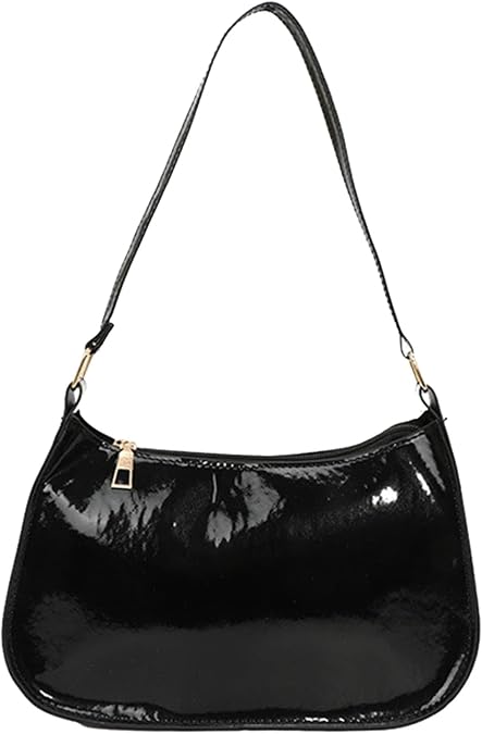 Patent Vegan Leather Evening Purse Shiny Clutch MINI Hobo Handbag Shoulder Bags