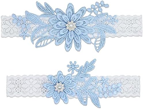 GARGALA Wedding Garters for Bride Bridal Lace Garter Set with Rhainstone and Pearl