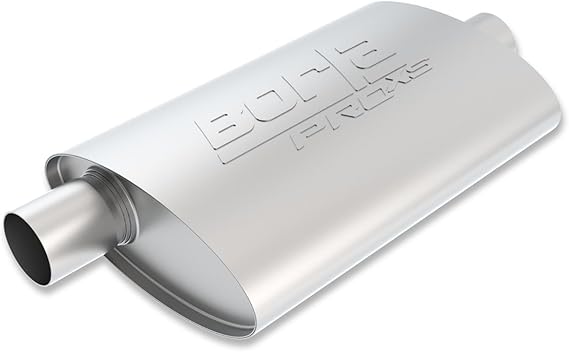 BORLA 40357 ProXS Universal Performance Muffler 2.25" Offset Inlet / 2.25" Center Outlet 4" x 9.5" Oval x 14" Long body 19" Overall Length Reversible Design T-304 Stainless Steel