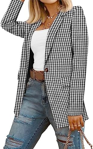 CRAZY GRID Women Business Casual Blazers with Lined Professional Work Suit Jacket with Pockets