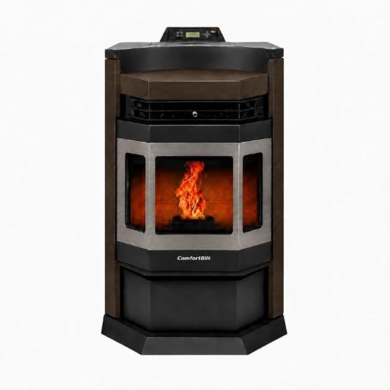 HP22N Pellet Stove, 2,800 sq. ft., 80 lb. Hopper, Bronze with Stainless Steel Trim