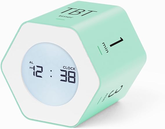 mooas Multi-Hexagon Clock Timer, Cube, Backlight, Countup/Down (Mint)