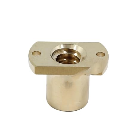 Metal Ball Screw nut 1pc T10-T40 Lead Screw H Nut Flange Brass Nut Trapezoid Screw Support Nut Left Thread(T10 Pitch 2mm)