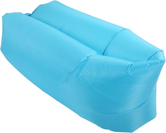 HEITIGN Portable Inflatable Couch Inflatable Lounger Air Sofa Portable Foldable Comfortable Inflatable Couch with Storage Bag for Outdoor Camping Black (Sky Blue)
