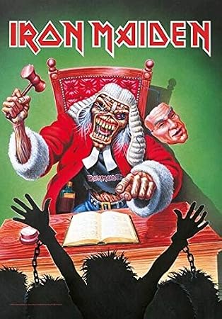 Iron Maiden Judge Eddie large fabric poster / flag 1100mm x 700mm (hr)