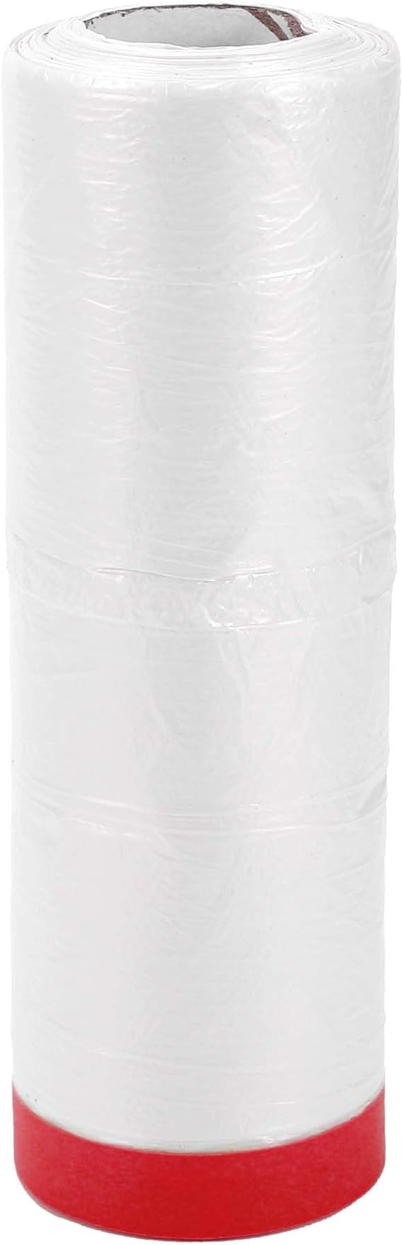 Pre-Taped Masking Film Plastic Cover PE Film Masking Paper 1 Pc 1500x240cm / 49.21ftx94.49" White Red