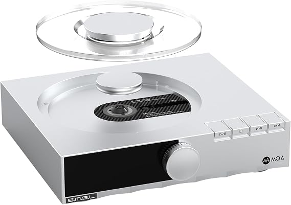 SMSL PL200T MQA-CD Player Clock input HiFi Lossless Lid-Open Playback Mod Transport (Silver)