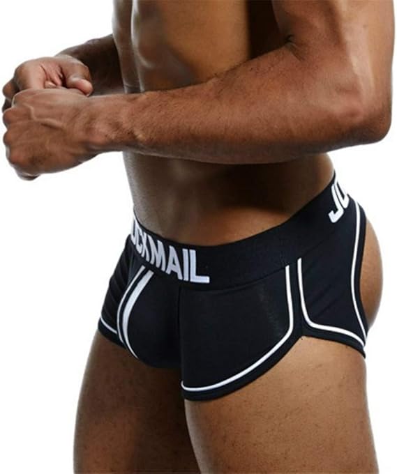 JOCKMAIL Men Open Back Underwear Men Boxer Shorts Cotton Backless boxer