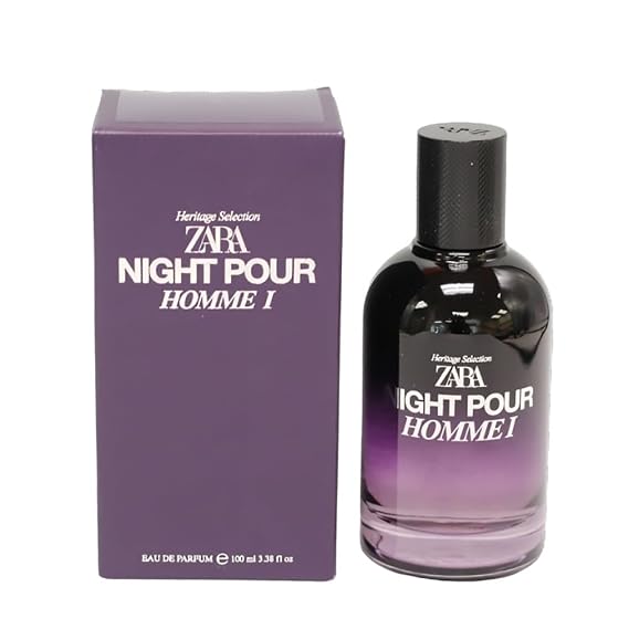 Zara Night Pour Homme I for Men Long Lasting Masculine Cologne for Daily and Evening Wear Modern and Elegant Scent Eau de Parfum 100ml (3.38 fl. oz.)