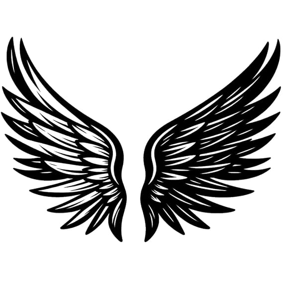 6 Sheets Temporary Fake Tattoos for Men Adults Angel Wing Tattoo Temporary Fake Tattoo for Women Neck Arm Chest for Woman