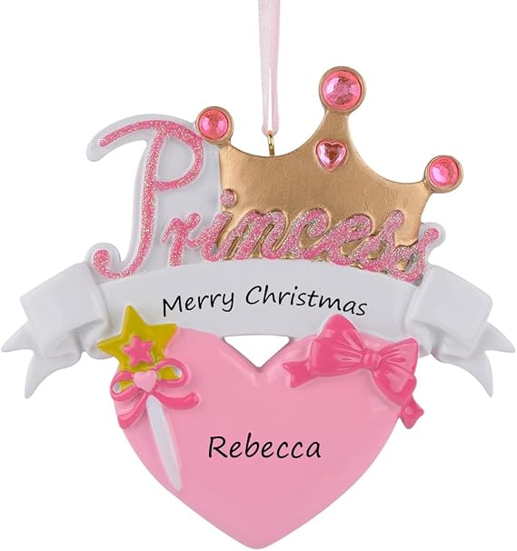 Princess Girl Christmas Ornament 2026 | Personalized Baby Girl Gift