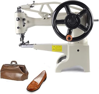 Industrial Leather Sewing Machine Hand Crank Shoe Repair Sewing Machine Manual Leathe Cobbler Machine Patcher Boot Patch Single Needle （Sewing Speed: 500spm） Style 2