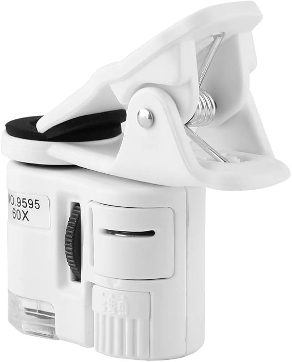 Microscope Digital Microscope 9595W 60X Magnifying Glass LED UV Light Mini Mobile Phone Clip Microscope 9X7X3