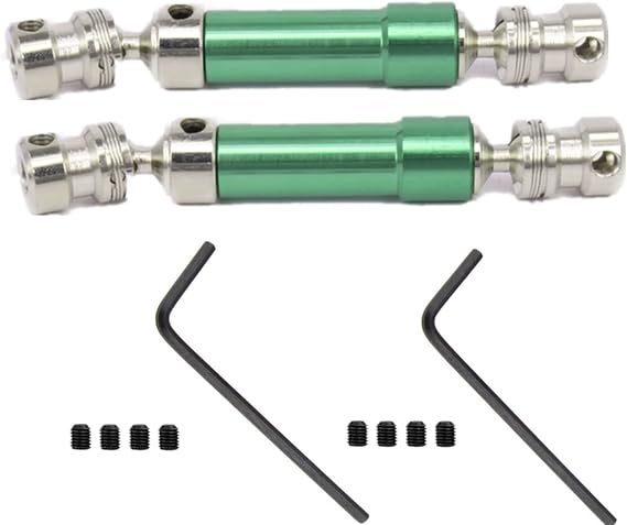 Metal Rear Center wltoys 12428 Drive Shaft,RC Cvd Drive Shaft for 1/12 Wltoys 12428 12423 Upgraded Part 2pcs/Set(Green)