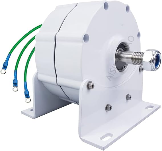 Electric Generator 12KW Low Speeds 48V 24V 12V 3 Phase Gearless Permanent Magnet AC Alternators for Wind Water Turbine Home Use(with Base)