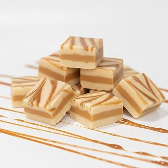 Valley Fudge Caramel Vanilla Swirl Fudge One Pound | Fresh Artisan Fudge | Made with Real Wisconsin Butter | Handmade Small Batch | 2 x 8 oz Packs