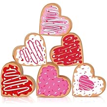 6Pcs Valentine's Day Decorations for Home Double-Sided Wooden Heart Valentine Table Centerpiece Love Decorations for Tables Valentines Tiered Tray Decor for Office Desk Shelf Home Room Party Supplies