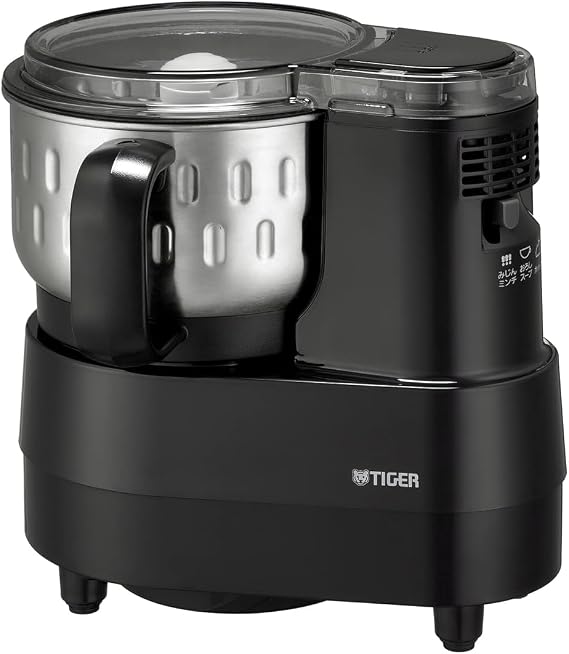TIGER Magic Flask Food Processor High Power 4 Cooking Courses 4 Types of Included Blades Stainless Steel Cup Deep Black SKF-H101KD