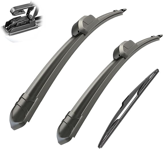 Car Wiper Compatible with Ford Edge MK1 2007-2014 Car Front Rear Wiper Blades Soft Rubber Windscreen Wipers Auto Windshield 26"+20"+14" 2011 2012 2013 (Color : 3 wipers)