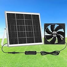 7.5" Solar Fan, Solar Powered Fans for Outside Chicken Coop & Greenhouse, Solar Exhaust or Intake Fans Outdoor Waterproof, for Doghouse Shed Air Circulation Ventilation Cooling, No Battery