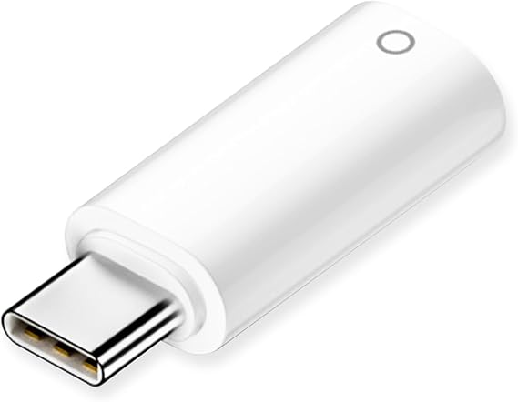 AreMe USB C to Pencil Adapter for Apple Pencil 1st Generation, White
