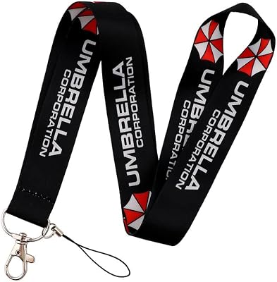 Anime Source Resident Evil Video Game Series Umbrella Corporation Black Lanyard Keychain ID Badge Holder