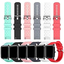 RuenTech 6-Pack Bands Compatible with FITVII H56 Smart Watch Bands, Soft Silicone Quick Release Replacement Bands for FITVII H56 Smatwatch (not for H86)