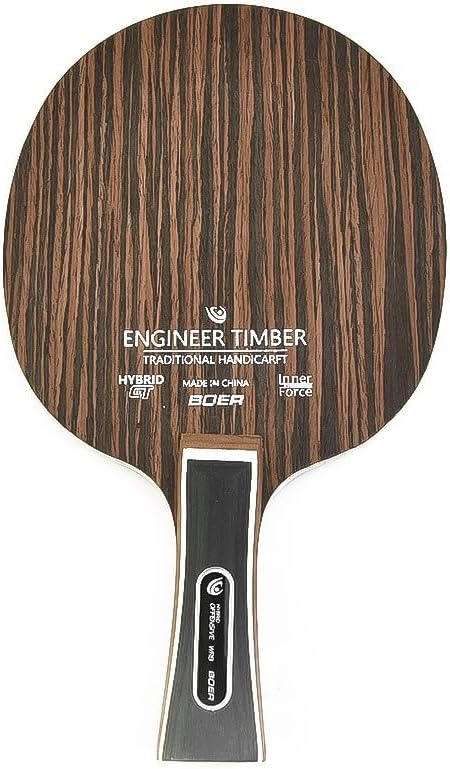 Table Tennis Racket Blade 5 Ply Ebony Dalbergia Long Handle 6.2mm Thick For Ping Pong Paddle Bottom Plate for Indoor Games Sporting Goods, Black and Yellow(Ebony)
