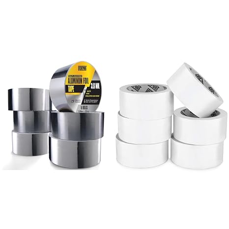 Lockport White Duct Tape & Aluminum Foil Tape, 12 Rolls Bundle
