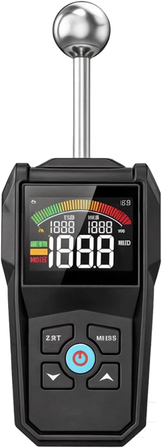 Digital Moisture Meter for Wood, Drywall & Masonry, LCD Display, Non-Invasive Moisture Reader, Alarm-Enabled Sensor, 0.82 in Detection Depth