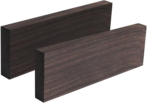 2 Pack Fade Resistant Musical Instrument Ebony Blank DIY Material Lumber Scales Wood Handle for Engraved Decorative Guitar Bodies Necks