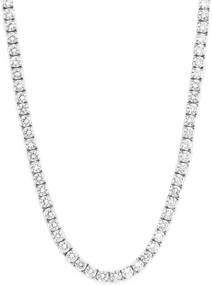 Stainless Steel 6mm Iced Out Cubic Zirconia Tennis Chain Necklace