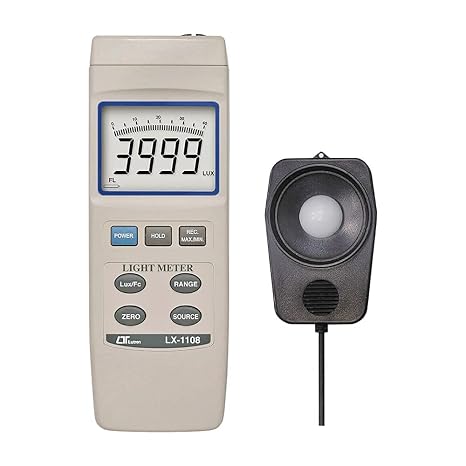 Digital Lux Meter (Range: 0 to 4,00,000 Lux) for Auditoriums | luminance Meter | Industrial Light Meter | Alongwith Factory Calibration Certificate Model: LX-1108