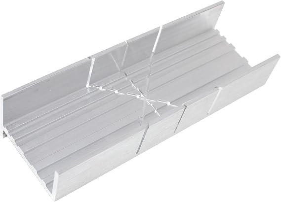Excel Blades Metal Mitre Box - Small 6-Inch Aluminum and Steel Tool for Wood, Plastic, and Soft Metals, 2 Cutting Angles