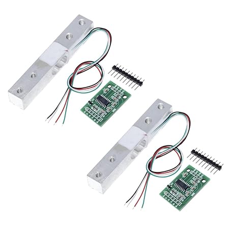 ShangHJ 2 Sets Digital Load Cell Weight Sensor + HX711 ADC Module Weighing Sensor for Arduino DIY Portable Electronic Kitchen Scale Kit (10kg, HX711)