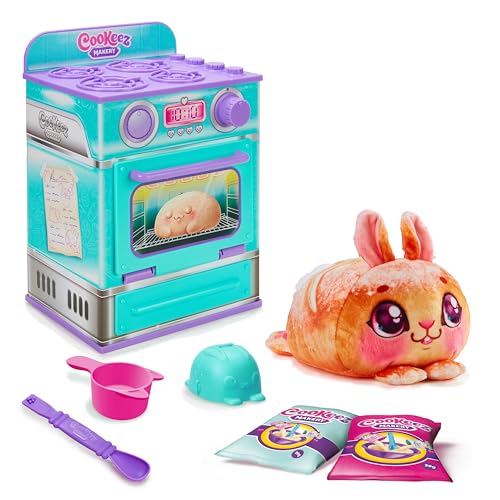 Cookeez Makery Baked Treatz Oven Playset Interactive Bake & Reveal Toy Oven with Mystery Warm Scented Plush Barky Bun, Ciacatta Bake, or Wheatney Bunny, Mixing Tools, Dough, Accessories, 5
