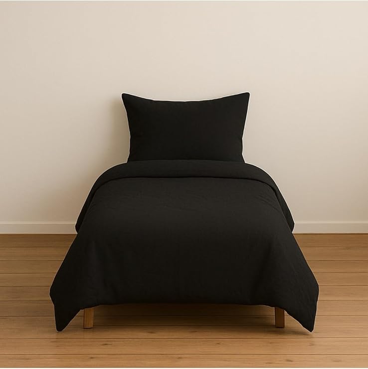 Ezgi Tek Kişilik Nevresim Takımı, 160 x 230 cm, Siyah, 1 Yastık Kılıfı Dahil
