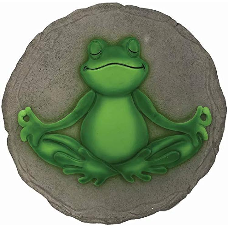 Spoontiques - Garden Decor - Yoga Frog Stepping Stone - Decorative Stone for Garden